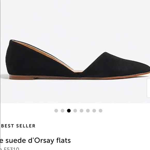 J. Crew Shoes - J Crew Zoe Suede D’Orsay flat BLACK 10M